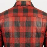 Men's Genuine Leather Plaid Shirt Buffalo Check - Image 4