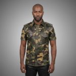 Men's Genuine Leather Camouflage Shirt Military Camouflage