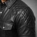 Men's Genuine Leather Padded Shirt Biker Club Shirt - Image 2
