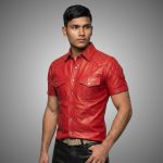 Men's Genuine Leather Padded Shirt Biker Club Shirt - Image 4