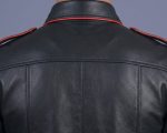 Men's Black & Red Piping Leather Shirt Gothic Biker - Image 3