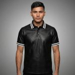 Men's Genuine Leather Polo Shirt Golf Style