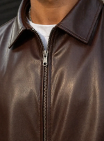 Genuine Brown Leather Track Suit | Men’s Leather Sportswear - Image 4