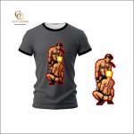 Gray & Black Cotton T-Shirt