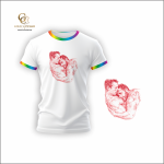 Rainbow Trim Printed cotton T-Shirt