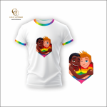 Rainbow Trim Printed cotton T-Shirt Gay Love Design