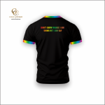 Rainbow Trim Printed T-Shirt Gay The Pray Away Design - Image 2