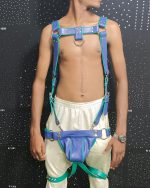 Blue & Teal Color Leather Harness With Matching Thong