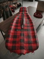 Red Digital Plaid Sleep Sack – Handmade Genuine Cow Leather - Image 2