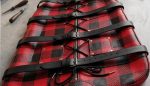 Red Digital Plaid Sleep Sack – Handmade Genuine Cow Leather - Image 3