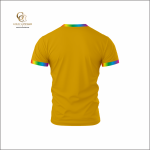Rainbow Trim Printed Yellow T-Shirt Sounds Gay Designs - Image 2