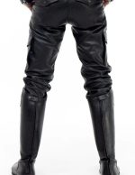 Black Leather Pants for Men | Slim Fit Biker Pants - Image 2