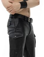 Black Leather Shorts for Men | Stylish Biker Shorts - Image 2