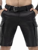 Black Leather Shorts for Men | Stylish Biker Shorts