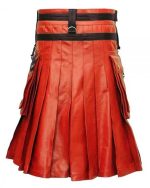 Red & Black Leather Kilt - Image 2